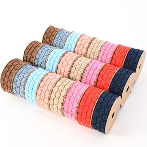 Wholesale 1'' Multi color Decorative Flower Embroidery Lace Ribbon Roll for Gift Packing