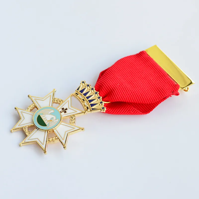 Custom High Quality Metal Hard Enamel Bar Brooch Ribbon Medal Order of Chivalry Grand Cross Order