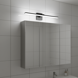 Barre lumineuse LED moderne pour salle de bain, 24 pouces, lampe murale pour miroir, blanc froid, finition chromée polie en aluminium - Product Image 2