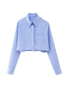 <span class=keywords><strong>Camicia</strong></span> Corta Tricolore in Stile Europeo e Americano, Design Francese per Abbigliamento Femminile - Product Image 6