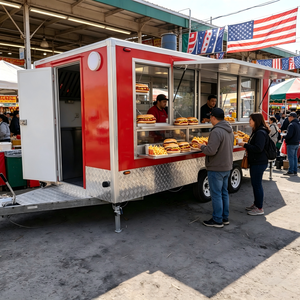 Remorque <span class=keywords><strong>de</strong></span> restauration personnalisable entièrement équipée, cuisine mobile commerciale pour hot-dogs, hamburgers, frites - Product Image 1