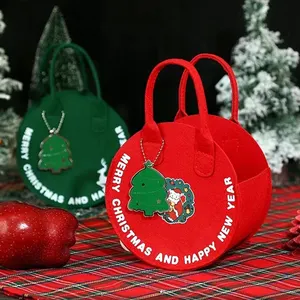 Hot Sale Eco-friendly Products Creative Happy Holiday Party Fruit Bag Reusable Christmas Kids Gift Felt Bags