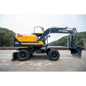Nueva Excavadora de Ruedas Hyundai HW150A, Excavadora Móvil de 15 Toneladas, Velocidad de Desplazamiento de 40 km/h, Motor Cummins, Pluma de 2 Piezas, Construcción Urbana - Product Image 1