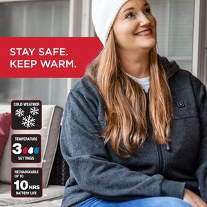 Sweat à capuche chauffant personnalisé pour femme, en polaire coupe-vent avec kit batterie RHG-H301 - Product Image 2