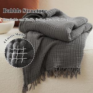Vente <span class=keywords><strong>chaude</strong></span> 100% pur coton respirant et léger canapé-<span class=keywords><strong>lit</strong></span> familial adapté aux couvertures toutes saisons 4 couches - Product Image 2