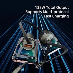 High Power 138W <b>Adapter</b> 6-Port Multi-protocol Fast Charge Hub with Digital Display Voltage Monitor 1.5m Cable - Product Image 1