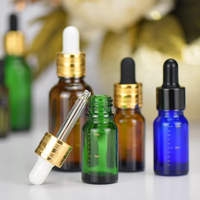 Logo personnalisé 5ml 10 ml 15ml 20ml flacon compte-gouttes d'huile essentielle en verre dépoli vert ambre bleu avec ligne de mesure 30 50 100ml