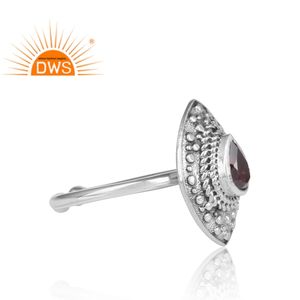 Mind Blowing Bold Red Garnet Gemstone Ring Indian Designer Silver 925 Oxidized Ring Jewelry Manufacturer - Product Image 6