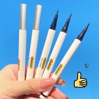 Renkli eyeliner siyah kahverengi mor beyaz renkli hızlı kuru su geçirmez uzun ömürlü sıvı eyeliner pürüzsüz göz kalemi