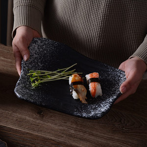 BAMBUS Bandeja <span class=keywords><strong>de</strong></span> Cerámica Japonesa Irregular Personalizada para Sushi, Bandeja para Sashimi y Filetes, <span class=keywords><strong>Vajilla</strong></span> para <span class=keywords><strong>Restaurante</strong></span>, Apta para Hoteles, Fiestas y Bodas - Product Image 5