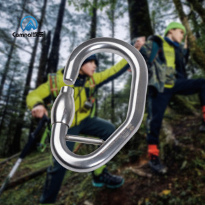 Mosquetón CAMNAL de Alta Resistencia, Acero Inoxidable 420, 15kN, <span class=keywords><strong>Apertura</strong></span> de 6mm para Cuerda de 10-12mm, para Parques de Aventura, Senderismo y Escalada en Roca - Product Image 1