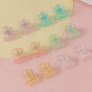 Clip de bureau en acrylique à longue queue, design élégant, style 'Student Ins', motif 'Girl Heart', pour le rangement de documents et de reçus - Product Image 3