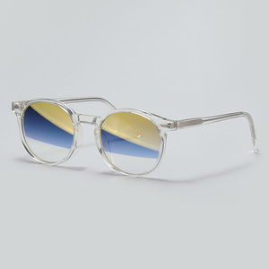 Lunettes de soleil rondes à monture complète pour hommes, verres miroir, protection UV 100%, protection solaire pour adultes - Product Image 4
