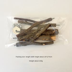 Çevre dostu ahşap yuvarlak papağan kuş oyuncak Log ağaç dalı standı kapalı açık kullanım için tünek ile her mevsim - Product Image 6