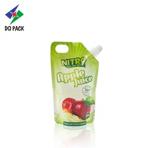 DQ PACK Free Sample 150ml 200ml Juice Drink Liquid Packaging Pouch Bag Stand Up Pouch With Spout