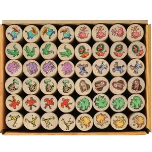 Timbres en bois avec des animaux, gadgets éducatifs personnalisés - Product Image 3
