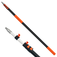 Perche de nettoyage télescopique portable avec poignée antidérapante, tige d'extension en aluminium pour les tâches de nettoyage quotidiennes, facile à ranger