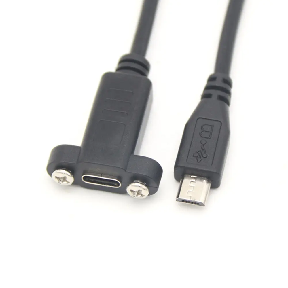 Oem Micro Usb папа-Тип C 3,1 Женский Удлинительный кабель с винтовой панелью кабель для передачи данных