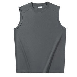 Camiseta sin Mangas Deportiva Personalizable de Algodón Premium de 220g para Hombre, Color Sólido, Holgada, de Secado Rápido, para Uso Interior - Product Image 1