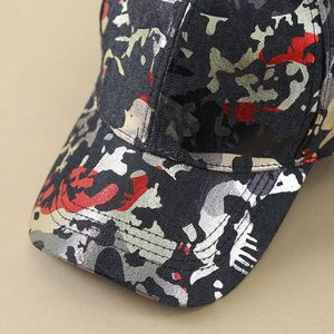 Visera Deportiva para Exteriores con Protección Solar, Gorra de Estilo Urbano, Gorra de Béisbol de Mezclilla con Camuflaje, Gorra de Lona Ajustable para el Verano - Product Image 3