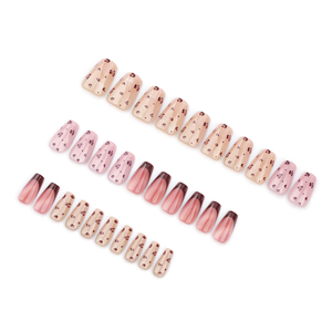 30 faux ongles en acrylique à presser, motif léopard œil de chat, <span class=keywords><strong>rouge</strong></span> français, pour peaux claires, pour filles tendance, personnalisables GN047 - Product Image 4