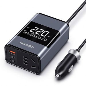 Large Screen Digital Display 200W Car Inverter Power Station 12V/24V/220V Multi-Function with QC3.0 Charger & <b>Adapter</b> - Product Image 1