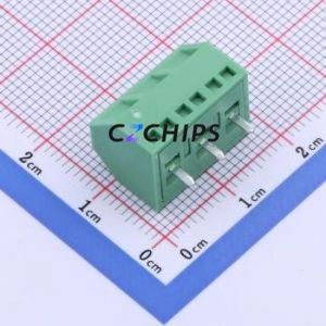 DB127S-5.08-3P-GN-S Screw Terminal Block P=5.08mm Connector ( Construction: 1x3P )( Pitch: 5.08mm )( Color: Green ) - Product Image 2