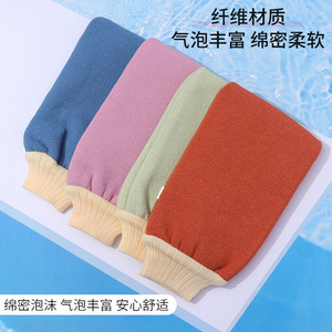Toalla de baño Jue Niao de doble capa, 1 pieza, herramienta exfoliante de color sólido para uso general - Product Image 5