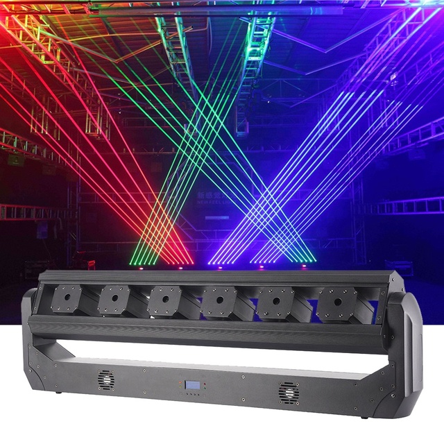 6 Eyes Moving Head Laser Light Show Projector RGB Lasers Club Lazer Bar Disco DJ Theme Park Lights Equipment Dance