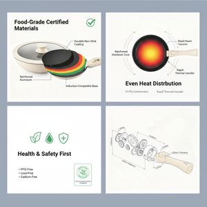 Venta al por mayor de fábrica, <span class=keywords><strong>4</strong></span> piezas, multifunción, mango extraíble, olla para sopa, sartén, Wok, juegos de utensilios de cocina pequeños antiadherentes para el hogar - Product Image 3