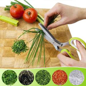 New Arrival Multi-functional <b>Sharp</b> Dishwasher Safe Cutting <b>Knife</b> Kitchen Scissors Herb Scissors with 3/5 Blades - Product Image 6