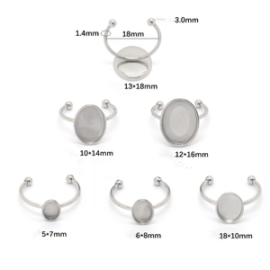 Bagues vierges ovales pour cabochons, composants de bijoux, kits de fabrication de bijoux, plateaux de sertissage ouverts, bases plates pour la création de bijoux DIY - Product Image 6