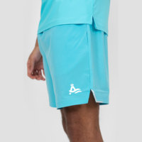 Fabricant de vêtements été logo personnalisé extérieur polyester hommes T-shirt short ensemble quatre côtés élastique deux pièces T-shirt ensemble