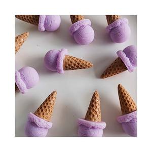 混色3D冰淇淋蛋卷树脂魅力无孔珠子DIY剪贴簿手机套发夹工艺饰品制作用品 - Product Image 1