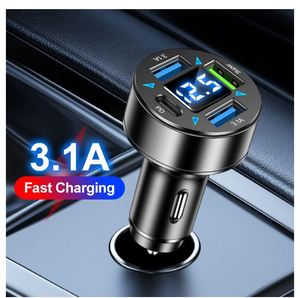 Produit le plus vendu Chargeur de voiture multifonction avec affichage numérique PD 4 ports Charge rapide 3.1A Chargeur de voiture QC3.0 - Product Image 5