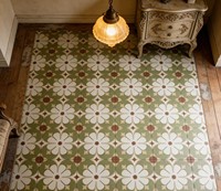 Carrelage en céramique vintage marocain en terre cuite motif étoile et feuille 200x200mm, finition mate, résistant à l'usure, pour murs et sols intérieurs, garantie 3 ans