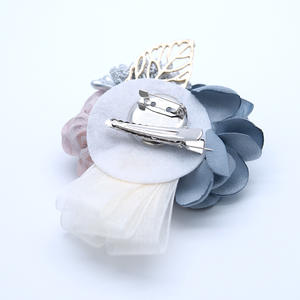 派对舞会人造丝绸茶玫瑰婚礼伴娘新娘胸花别针胸针花胸花胸花手链 - Product Image 2