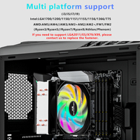 Refroidisseur CPU RGB fiable Snowman, 4 caloducs, conception durable, roulement à billes, dissipateur thermique en cuivre et aluminium, ventilateur multicolore de 120 mm