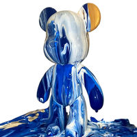 Kits Fluid Bear, ensemble de peinture embryonnaire blanche, porte-clés, ours fluide violent, jouets DIY, ornements créatifs faits à la main, peinture acrylique