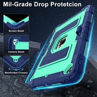 Étui robuste antichoc avec grand support en silicone et PC pour tablette iPad 9e, 8e, 7e génération 10,2 pouces (2021, 2020, 2019) – Idéal pour l'école