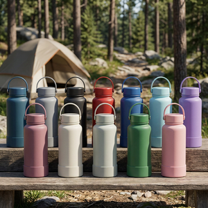 1200ml 40oz <strong>Half</strong> <strong>Gallon</strong> Insulated Stainless Steel <strong>Water</strong> <strong>Bottle</strong> with Handle 12-24h Vacuum Jug Custom Logo Camping Hiking Sports - Product Image 1