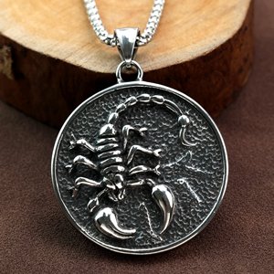 Collar con Colgante de Escorpión de Acero Inoxidable para Hombre, Amuleto con Diseño de Insecto, Joyería de Regalo, Accesorio de Moda - Product Image 1