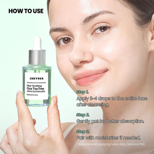 Suero facial de árbol de té Cica, extractos botánicos, tratamiento calmante transparente para la piel, repara el suero de la piel dañada, antienvejecimiento - Product Image 5