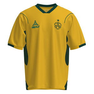 เสื้อเจอร์ซีย์ HEALY ลายพิมพ์ดิจิทัลสไตล์อเมริกันวินเทจ ระบายอากาศได้ดี แห้งเร็ว สีเหลืองเขียวเข้ม ลายดาว  ผ้าตาข่าย สำหรับฤดูร้อน - Product Image 1