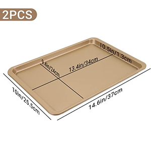 Plaque de cuisson rectangulaire antiadhésive dorée, compatible four, sans BPA, en acier laminé à froid, durable, réutilisable, pour biscuits, cuisine domestique - Product Image 3