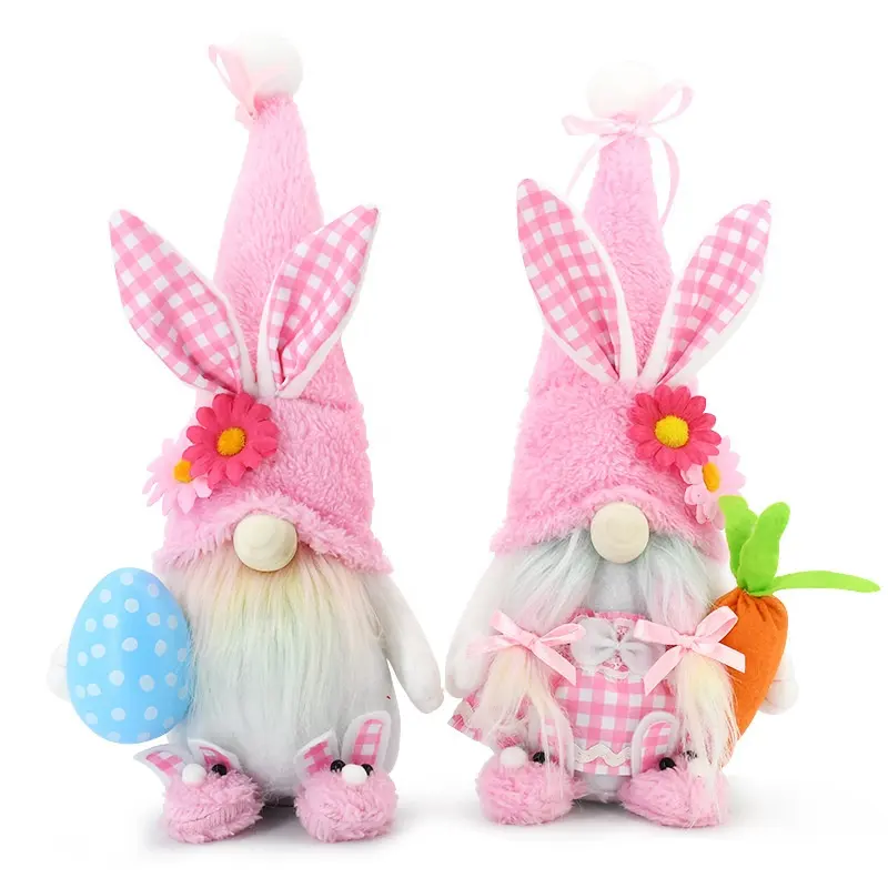 Coelho de Páscoa de 2024, boneco de pelúcia com ovo, ornamento de coelho rosa, decoração de mesa, coelho, brinquedo para crianças, presente para presente, novidade