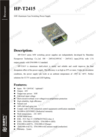 Alimentation à découpage OEM/ODM 36W 24Vdc/1.5A, entrée 90~264Vac, certifiée UL508 FCC pour capteurs industriels et contrôle PLC Hynapower HP-T2415