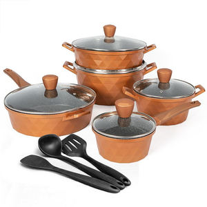 Juego de Utensilios de Cocina de Aluminio Fundido de <span class=keywords><strong>la</strong></span> Serie Diamond con Revestimiento de Mármol para Cocina Casera / Cacerola / Sartén / Olla para Salsas - Product Image 1