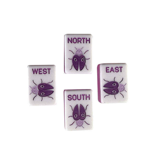 Jeu de Mahjong Américain de Luxe Écologique en Acrylique Violet et Blanc avec Motifs Floraux et Végétaux, 166 Pièces, pour 4 Joueurs - Product Image 3