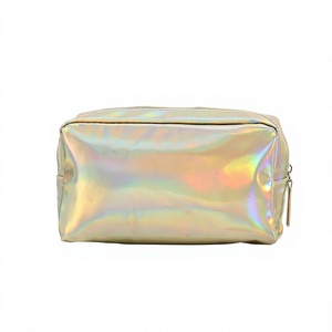 PU Colorful Laser Leopard Pattern Waterproof Zipper Closure Soft Handle Medium Capacity Portable Travel Makeup <b>Case</b> <b>Cosmetic</b> Bag - Product Image 6